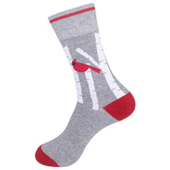 Birch and Cardinal Socks