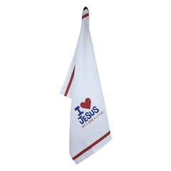 I Love Jesus (but I drink a little) Tea Towel